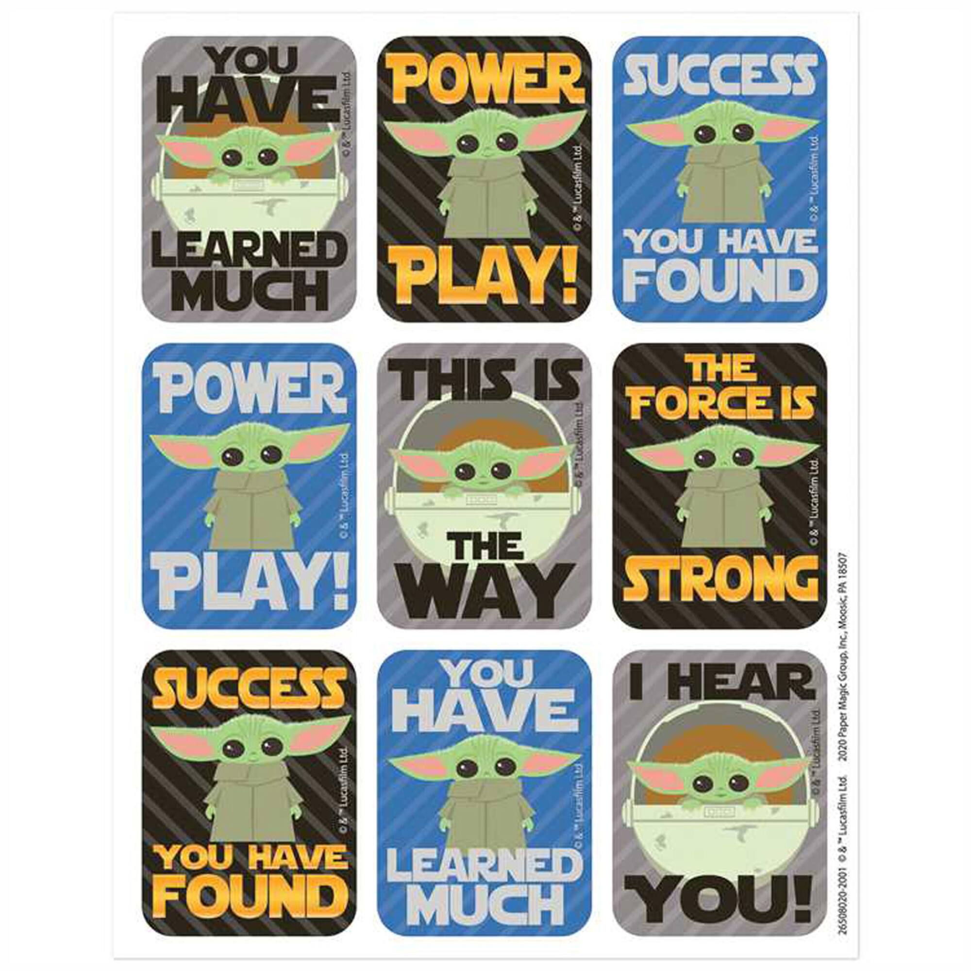 Eureka® Star Wars™ The Mandalorian Giant Stickers, 12 Packs of 26